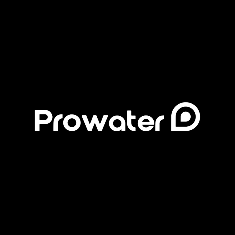 Prowater on a black background